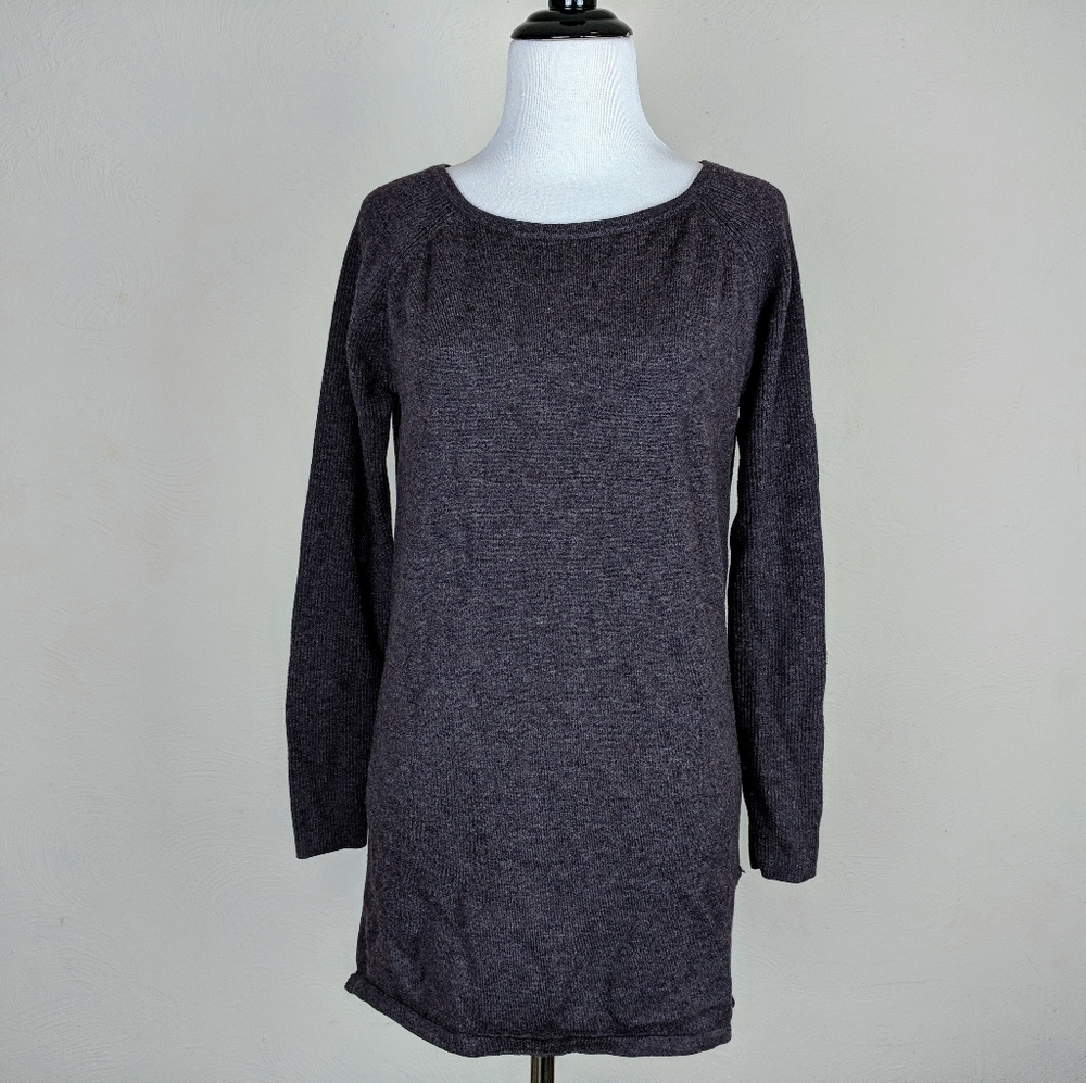Athleta Sweater Dress Purple Knit Wool Boho Fall Winter Cozy Activewear Petite